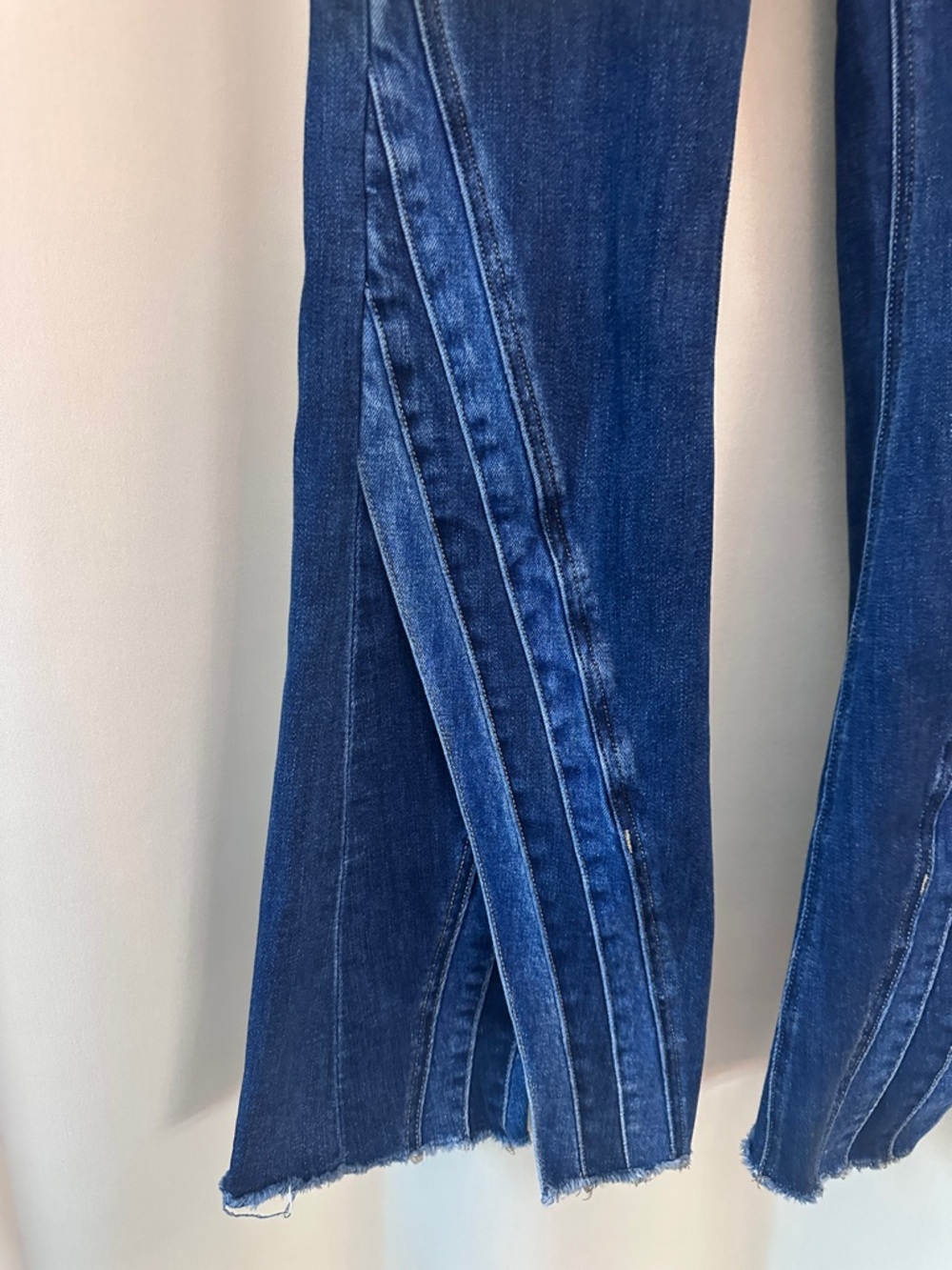 Flying Monkey Deep Indigo Flare Jeans with Panel Detailing - Picture 4 of 7